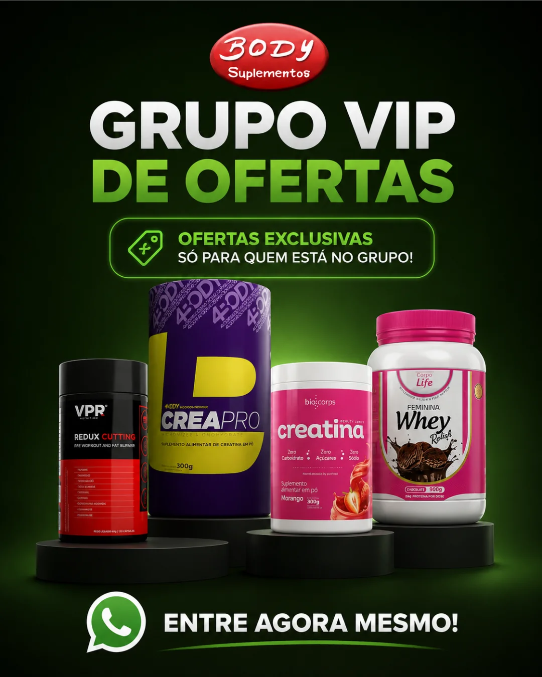 Entre no Grupo VIP de Ofertas da Body Suplementos